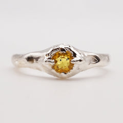 Bague MAGDA saphir naturel jaune et argent