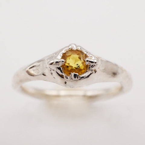 Bague MAGDA saphir naturel jaune et argent