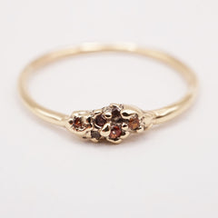 Bague ARIANE - saphirs colorés et or 10k - pièce unique