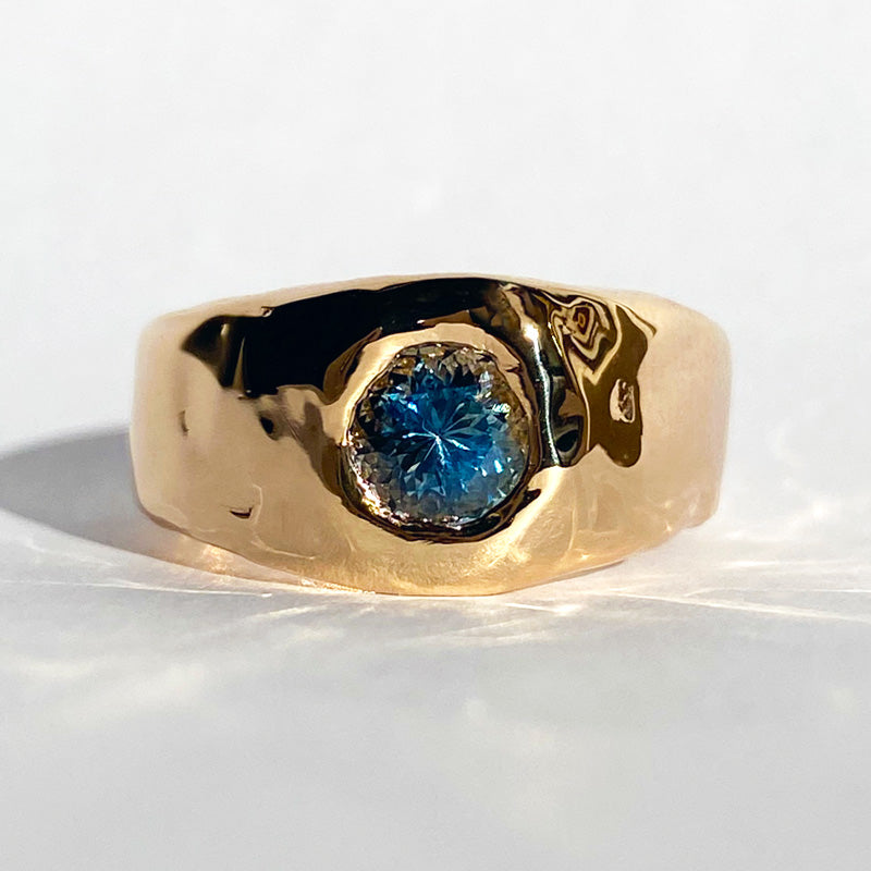 Bague GARANCE - Or et saphir du Montana - pièce unique 007