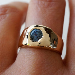 Bague GARANCE - or 14k et saphir du Montana - pièce unique 007
