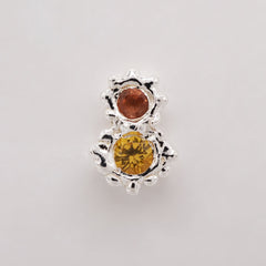 Boucle d'oreille FLORA - saphirs et argent - Pièces uniques - Série 04