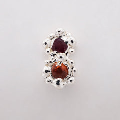 Boucle d'oreille FLORA - saphirs et argent - Pièces uniques - Série 04