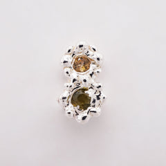 Boucle d'oreille FLORA - saphirs et argent - Pièces uniques - Série 04