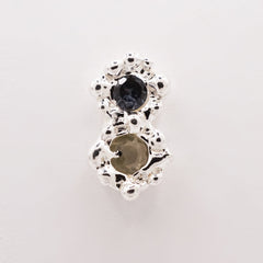 Boucle d'oreille FLORA - saphirs et argent - Pièces uniques - Série 04