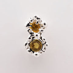 Boucle d'oreille FLORA - saphirs et argent - Pièces uniques - Série 04