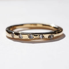 Bague EMA - 5 saphirs pastels 1.5mm et or 14k