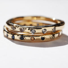 Bague EMA - 5 saphirs pastels 1.5mm et or 14k