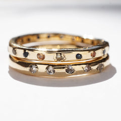 Bague EMA - 5 saphirs pastels 1.5mm et or 14k