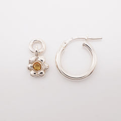 Boucle d'oreille FLEUR no.5 - argent et saphir 🌸