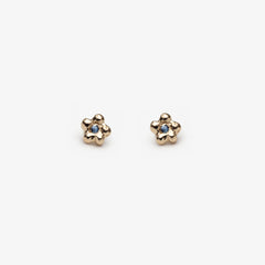 Boucles d'oreilles PETITE FLEUR no.1 - or 10k et saphir 🌼