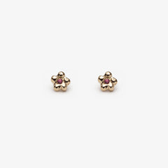 Boucles d'oreilles PETITE FLEUR no.1 - or 10k et saphir 🌼