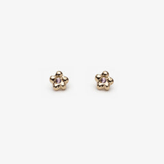Boucles d'oreilles PETITE FLEUR no.1 - or 10k et saphir 🌼