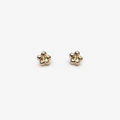 Boucles d'oreilles PETITE FLEUR no.1 - or 10k et saphir 🌼