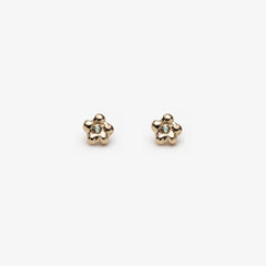 Boucles d'oreilles PETITE FLEUR no.1 - or 10k et saphir 🌼