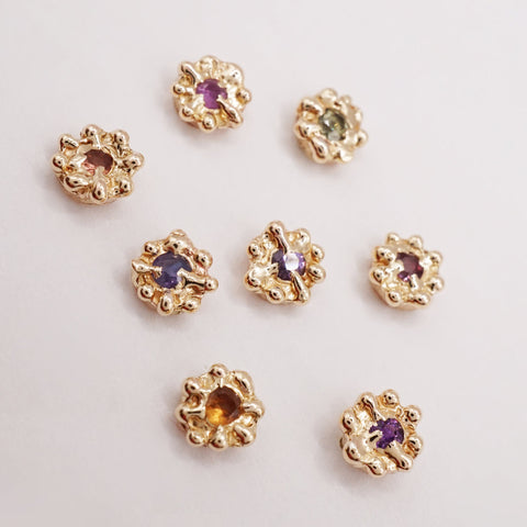 Boucle d'oreille CROCUS - saphir et or 10k