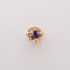 Boucle d'oreille CROCUS - saphir et or 10k
