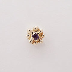 Boucle d'oreille CROCUS - saphir et or 10k