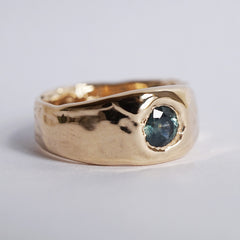 Bague GARANCE - or 14k et saphir du Montana - pièce unique 003