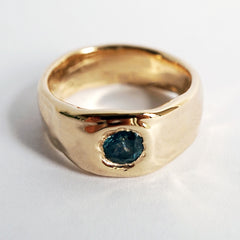 Bague GARANCE - or 14k et saphir du Montana - pièce unique 003