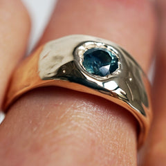 Bague GARANCE - or 14k et saphir du Montana - pièce unique 003