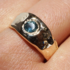 Bague GARANCE - or 14k et saphir du Montana - pièce unique 003
