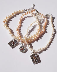 Bracelet TALISMAN - argent perles et saphir