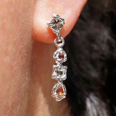 Boucles d'oreilles CALYPSO - 4 saphirs naturels multicolores