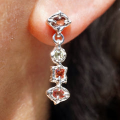 Boucles d'oreilles CALYPSO - 4 saphirs naturels multicolores