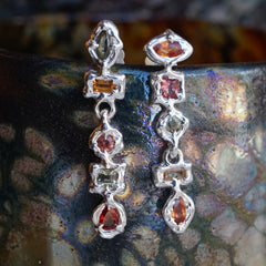 Boucles d'oreilles CALYPSO - 5 saphirs naturels multicolores