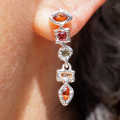 Boucles d'oreilles CALYPSO - 5 saphirs naturels multicolores