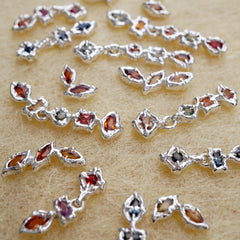 Boucles d'oreilles CALYPSO - 5 saphirs naturels multicolores