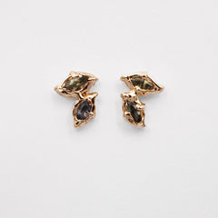 Boucle d'oreille HÉRA - saphirs marquise et or