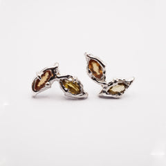 Boucle d'oreille HÉRA - saphirs marquise et argent