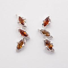 Boucle d'oreille HÉRA - saphirs marquise et argent