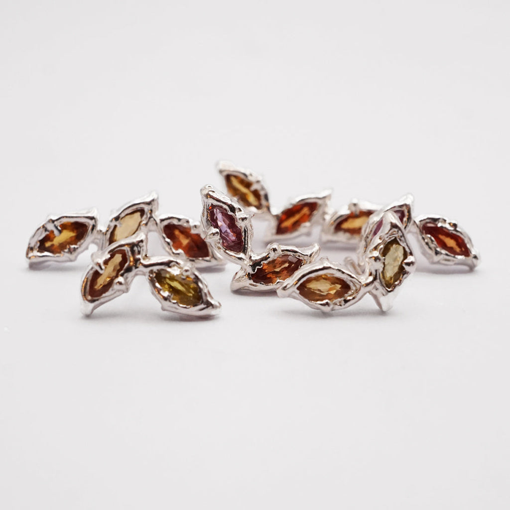 Boucle d'oreille HÉRA - saphirs marquise et argent