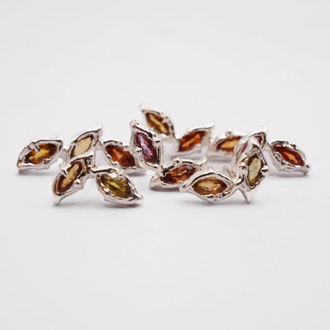 Boucle d'oreille HÉRA - saphirs marquise et argent