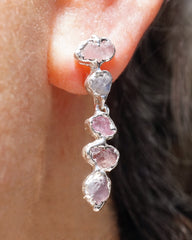 Boucles d'oreilles LORENZO - saphirs bruts pastels