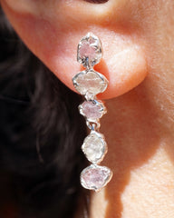Boucles d'oreilles LORENZO - saphirs bruts pastels