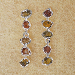 Boucles d'oreilles LORENZO - saphirs bruts terre