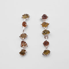 Boucles d'oreilles LORENZO - saphirs bruts terre