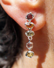 Boucles d'oreilles LORENZO - saphirs bruts terre