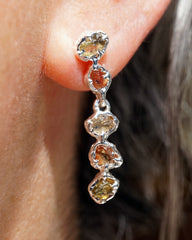 Boucles d'oreilles LORENZO - saphirs bruts terre