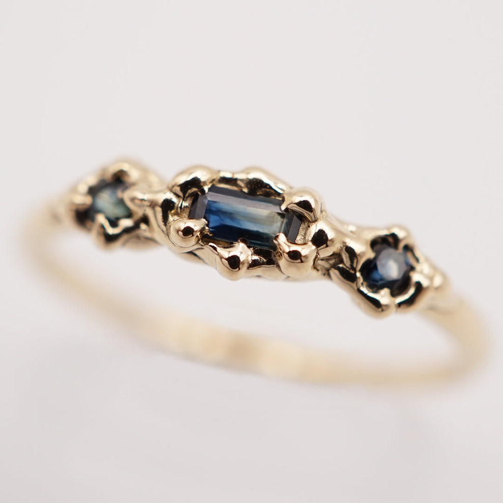 Bague ARIANE V - saphir bicolore et or jaune 10k