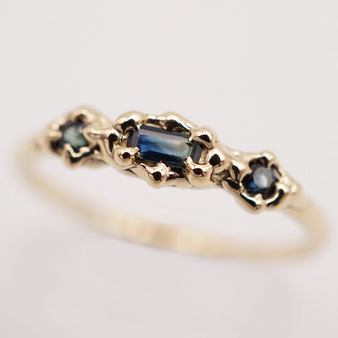 Bague ARIANE V - saphir bicolore et or jaune 10k