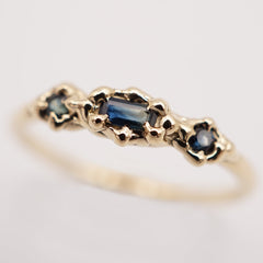 Bague ARIANE V - saphir bicolore et or jaune 10k