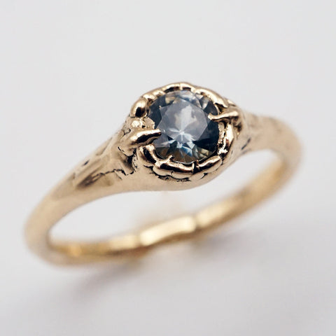 Bague ELLA - or 14k et saphir du Montana - pièce unique