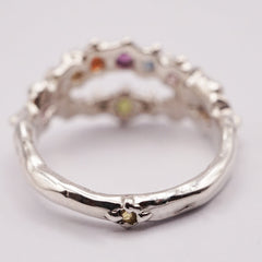 Bague FLAVIA - saphirs multicolores et argent