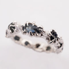 Bague LASZLO - saphirs bruts bleus et argent