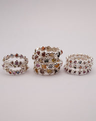 Bague LASZLO saphirs bruts colorés et argent